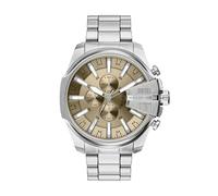 Diesel Mega Chief Slim Homme Montre 48MM en Acier Inoxydable Ton Argent, DZ4702