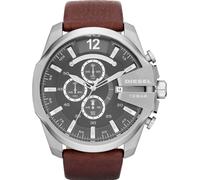 DIESEL Montre à affichage analogique 'Mega Chief' brun foncé / argent, Taille One Size