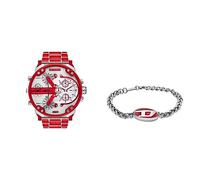 Diesel Montre à Quartz Multifonction en Acier Inoxydable et Ensemble de Bijoux pour Homme