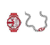 Diesel Montre à Quartz Multifonction en Acier Inoxydable et Ensemble de Bijoux pour Homme