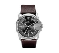 Diesel Montre homme Master Chief – 3 aiguilles, boîtier acier inoxydable 46 mm, bracelet cuir DZ1206