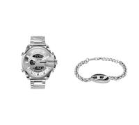 Diesel Montre Homme Mega Chief et Bracelet, Acier Inoxydable doré, Set