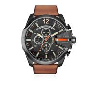 Diesel Montre Mega Chief DZ4343 - Cuir marron - 51 mm - Analogique Quartz - Homme