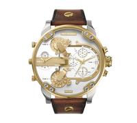 Diesel Montre, Mr. Daddy pour Homme, Mouvement Multifonctionnel à Quartz avec Bracelet en Cuir, synthétique ou Silicone