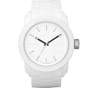 Diesel Montre pour Homme Double Down S44, mouvement à trois aiguilles, boîtier en polycarbonate blanc de 44 mm avec bracelet en silicone, DZ1436
