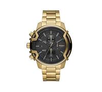 Diesel Montre pour homme Griffed, mouvement chronographe à quartz, boîtier en acier inoxydable doré de 48 mm avec bracelet en acier inoxydable, DZ4522
