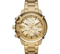 Diesel Montre pour homme Griffed, mouvement chronographe, boîtier en acier inoxydable doré de 48 mm avec bracelet en acier inoxydable, DZ4573