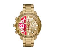 Diesel Montre pour homme Griffed, mouvement chronographe, boîtier en acier inoxydable doré de 48 mm avec bracelet en acier inoxydable, DZ4595