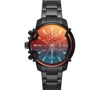 Diesel Montre pour homme Griffed, mouvement chronographe, boîtier en acier inoxydable noir de 42 mm avec bracelet en acier inoxydable, DZ4605