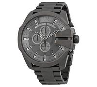 Diesel Montre pour homme Mega Chief, mouvement chronographe à quartz, boîtier en acier inoxydable de 59 mm avec bracelet en acier inoxydable, DZ4282