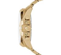 Diesel Montre pour homme Mega Chief, mouvement chronographe à quartz, boîtier en acier inoxydable doré de 51 mm avec bracelet en acier inoxydable, DZ4360
