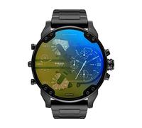 Diesel Montre pour homme Mr. Daddy 2.0, mouvement chronographe, boîtier en acier inoxydable noir de 57 mm avec bracelet en acier inoxydable, DZ7460