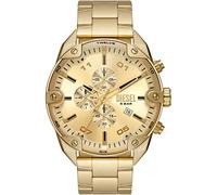 Diesel Montre pour homme, Spiked, mouvement chronographe, boîtier en acier inoxydable doré de 49 mm avec bracelet en acier inoxydable, DZ4608