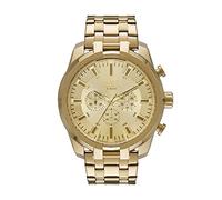 Diesel Montre pour homme, Split, mouvement chronographe, boîtier en acier inoxydable doré de 51 mm avec bracelet en acier inoxydable, DZ4590