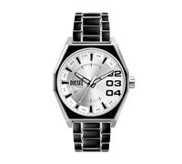 Diesel Montre Scraper à trois aiguilles, en acier inoxydable et laque noire, pour homme, DZ2195