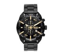 Diesel Montre Spiked chronographe, en acier inoxydable, noir, pour homme, DZ4644