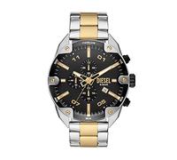 Diesel Montre Spiked pour Homme, Mouvement chronographe à Quartz avec Bracelet en Acier Inoxydable