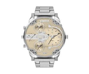 Diesel Mr. Daddy Slim Homme Montre 54MM en Acier Inoxydable Ton Argent, DZ7495