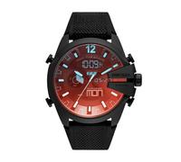 Montre analogique-numérique Diesel Mega Chief en acier inoxydable noir pour homme, DZ4548
