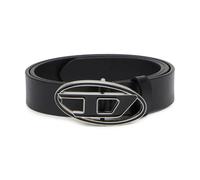 Diesel - Oval D Cut-Out Buckle Leather Belt - Femme - Accessoires - Noir - Taille: 80 CM