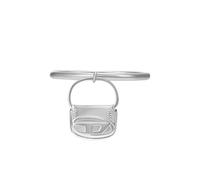 Diesel Oval D Logo Bagues Unisex en acier inoxydable avec breloque
