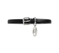 Diesel - Oval D Logo Leather Belt - Femme - Accessoires - Noir - Taille: 70 CM