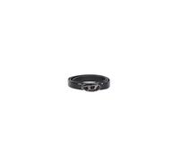 Diesel - Oval D Logo Strass Belt - Homme - Accessoires - Noir - Taille: 80 CM