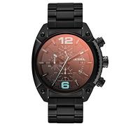 Diesel Overflow Montre pour Homme, Mouvement Chronographe, Bracelet en Silicone, Acier Inoxydable ou Cuir, Noir et Spectre, 49mm