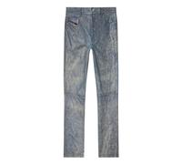 Diesel - Pantalon en cuir coupe jean - Homme - Pantalons - Bleu - Taille: L
