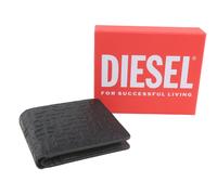 Diesel PC Monogram Portefeuille Rabattable Noir OS Cuir Vache Logo