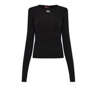 Diesel - Pull en coton avec logo Oval D - Femme - Tops - Noir - Taille: 42 FR