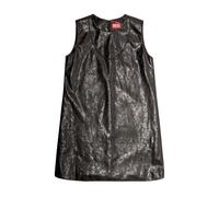 Diesel - Robe Courte Col Rond à Motif Gaufré - Femme - Robes - Noir - Taille: 38 FR
