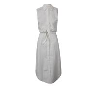Diesel - Robe Midi en Mélange de Lin avec à la Taille - Femme - Robes - Blanc - Taille: 44 FR