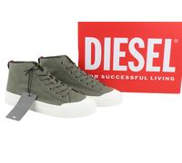 DIESEL S-Athos Mid Baskets Homme EU43 Olive Toile À Lacets