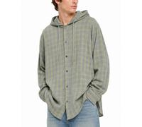Diesel S-Dewny-Hood-B Chemise à Capuche Carreaux Flanelle Vert Oversize 52