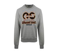 DIESEL Sweat-shirt gris / orange / noir, Taille L