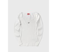 Diesel T-shirt Femme T-BAL-OD slim côtelé avec Oval D métallique Blanc Taille 36 FR