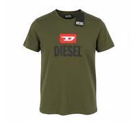 DIESEL T-Diego New D Logo T-Shirt Vert Kaki Coton Manches Courtes L
