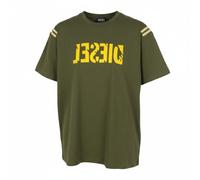Diesel T-Just-Rib T-Shirt Homme L Kaki Vert Coton Col Rond Manches Courtes