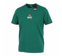 DIESEL T-Just-Small-New D Logo T-Shirt Coton Manches Courtes XL Vert Neuf