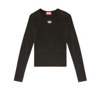 Diesel - Pull en coton avec logo Oval D - Femme - Tops - Noir - Taille: 36 FR