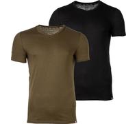 DIESEL T-shirt homme pack de 2 - UMTEE-MICHAEL-TUBE, col V, manches courtes, uni noir/kaki 2XL