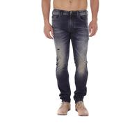 Diesel Thavar-Ne 0607U Hommes Jean W28 Jogg Sweat Déchiré Distress Bleu RRP200