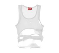 Diesel - Top côtelé à col rond - Femme - Tops - Blanc - Taille: 42 FR