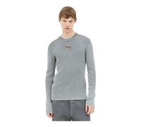 Diesel - Top ras du cou en jersey de coton côtelé - Homme - Tops - Gris - Taille: XL