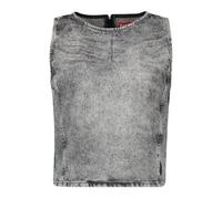 Diesel - Top sans manches en denim avec strass - Femme - Tops - Gris - Taille: 42 FR