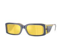 DIESEL Unisex DIESEL DL2017U 2046V9 Lunettes de soleil Acétate Jaune Gris Carré Miroir