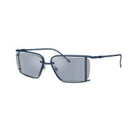 Diesel Unisex Sunglass DL1002 - Couleur du Monture: Bleu brillant, Couleur de Lentille: Filtre lumière bleue Argent effet miroir