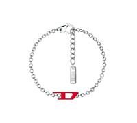 Diesel Unisexe Adulte Bracelet en métal argenté D Logo, DX1691040