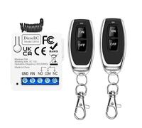 DieseRC 433Mhz Commutateur de télécommande sans fil universel DC 12V 1CH Module récepteur de relais RF avec 2 émetteurs DIY télécommande EV1527 Code d'apprentissage